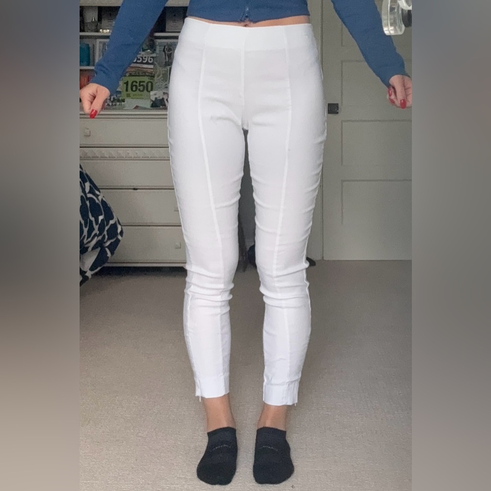 White Skinny Stretchy Work Pants